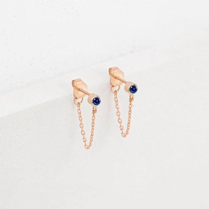 1 Pair Minimalist Geometric Inlay Stainless Steel Rhinestones 14K Gold Plated Rose Gold Plated Drop Earrings