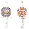 2Pcs Diamond Painting Acrylic Double Sided Birds and Butterflies Wind Chime Suncatcher with Crystal Hanging Pendant