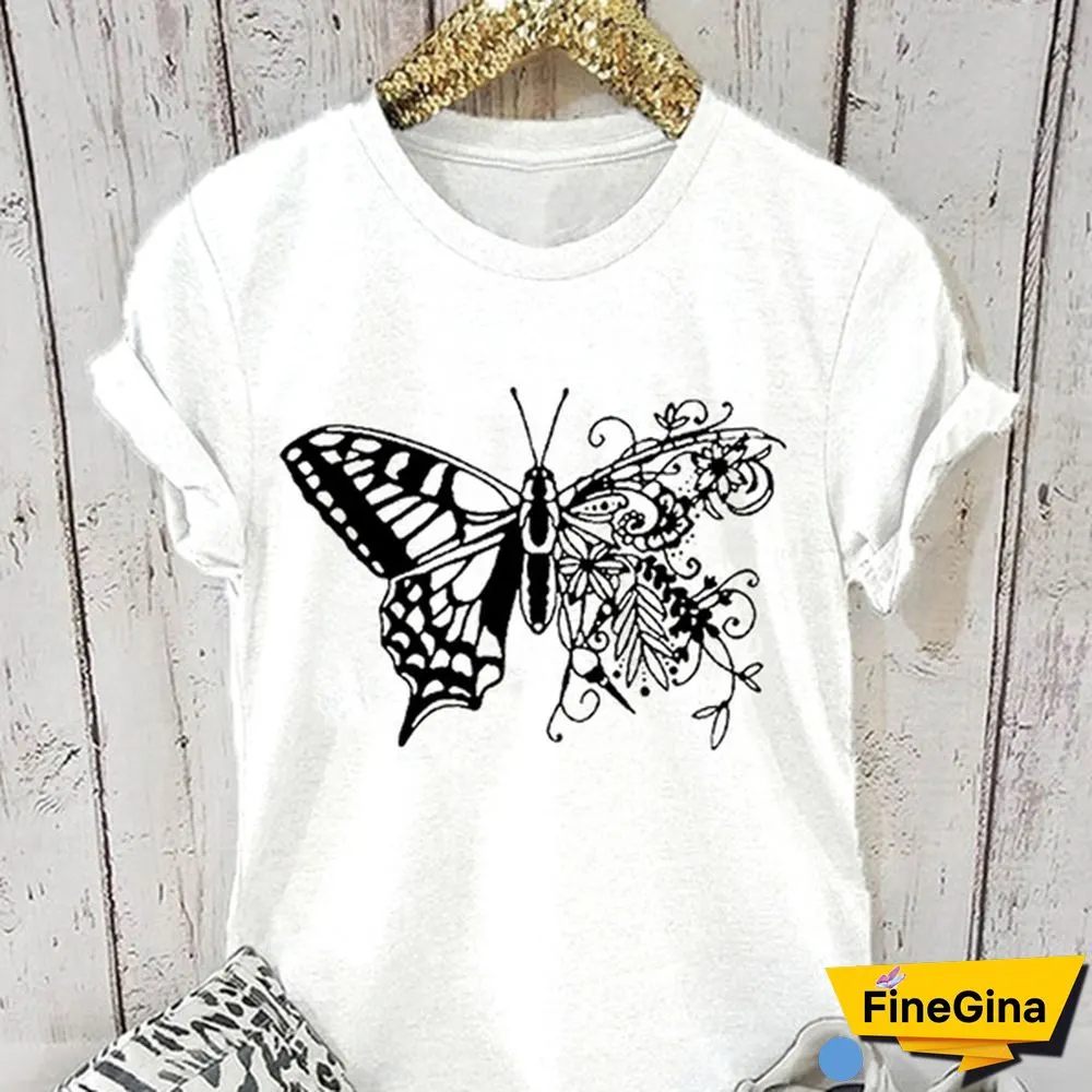 Women/Girls Summer Short Sleeved Round Neck T-Shirts Casual Women Tshirts Graphic