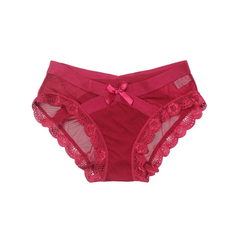 Women Lace Briefs Ultra Thin Underwear Underpants Lingerie Sexy Half Back Coverage Panties Lady Sleepwear Low-Rise Knickers New