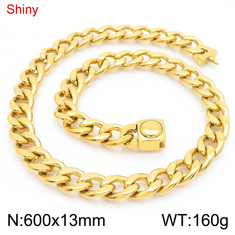 Stainless Steel NK Chain Bracelet Fashion Personality Titanium Steel Figaro Chain Necklace
