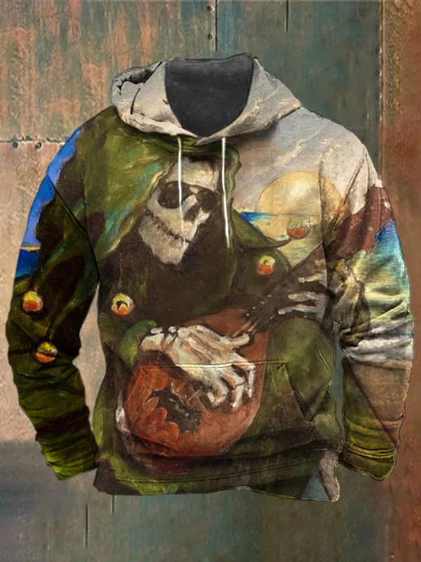 Unisex Skull Print Heavyweight Hoodies