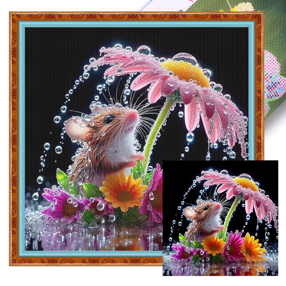 Mouse Full 11CT Pre-stamped Canvas(40*40cm) Cross Stitch