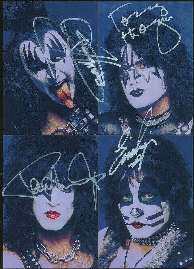 KISS Signed Photo Poster paintinggraph - Rock Band / Group / Glam - preprint