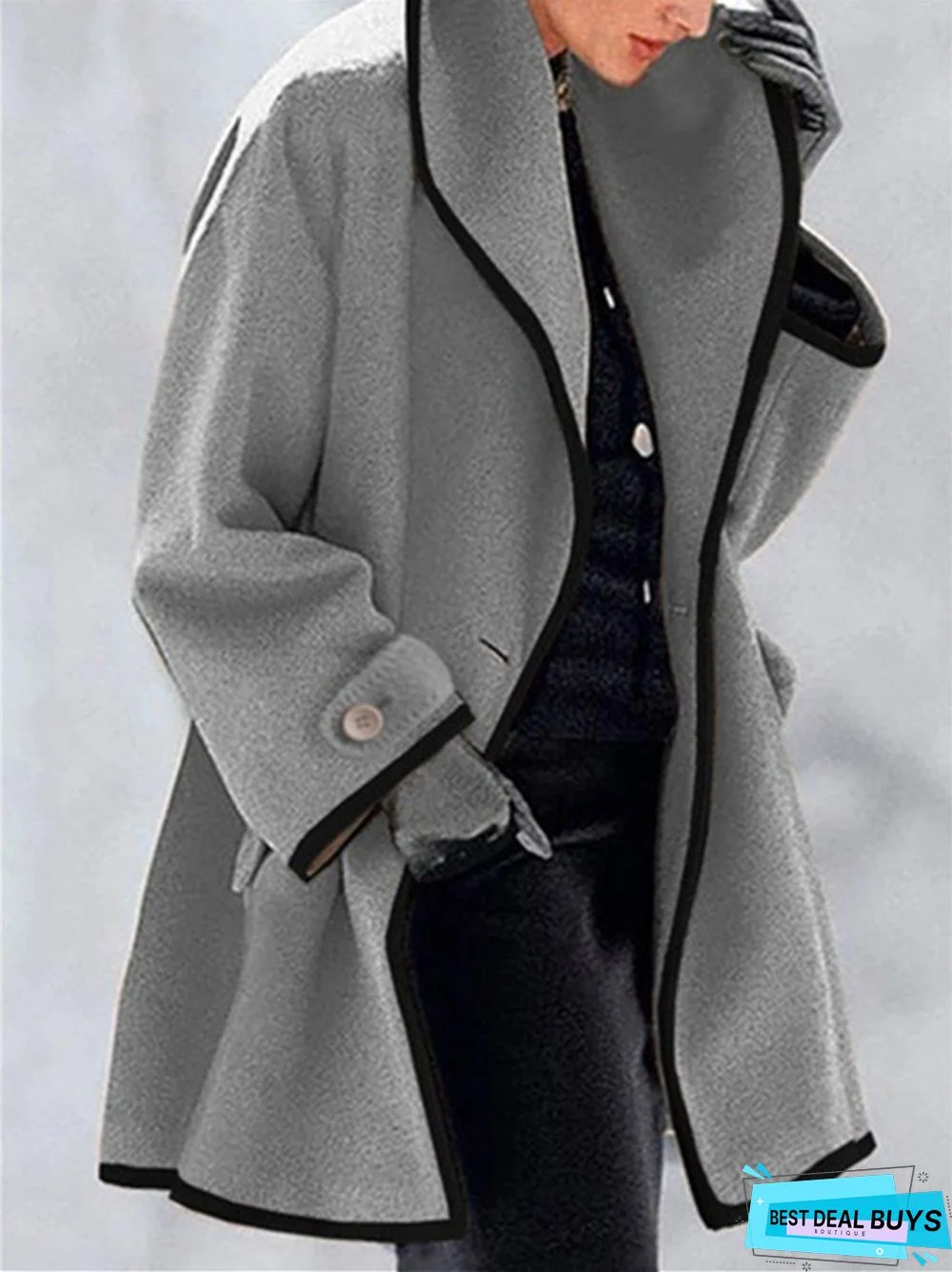 Women's Fashion Loose Solid Color Coat