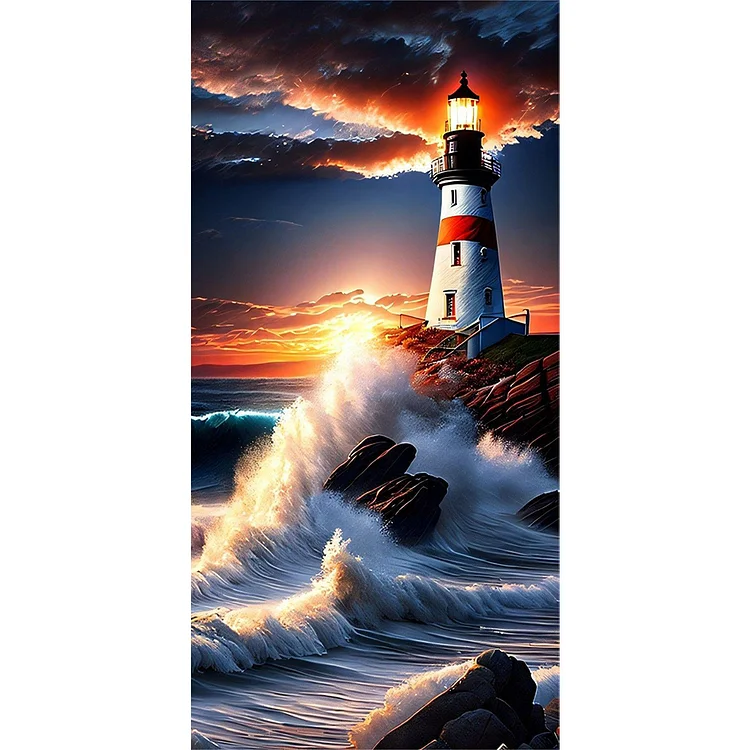 Full Round Diamond Painting - Seaside Lighthouse 40*80CM