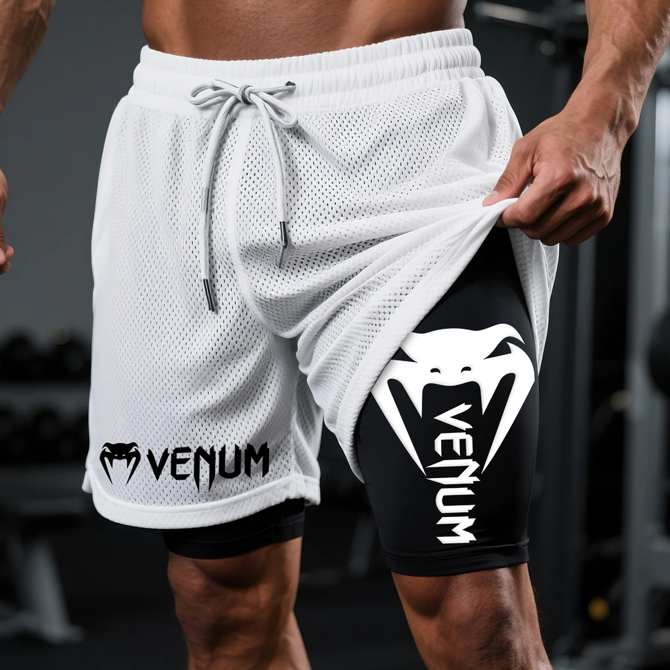 Fitness Double Mesh Shorts Everyday Basic Shorts Ultimate Fighting Double Shorts / TECHWEAR CLUB / Techwear