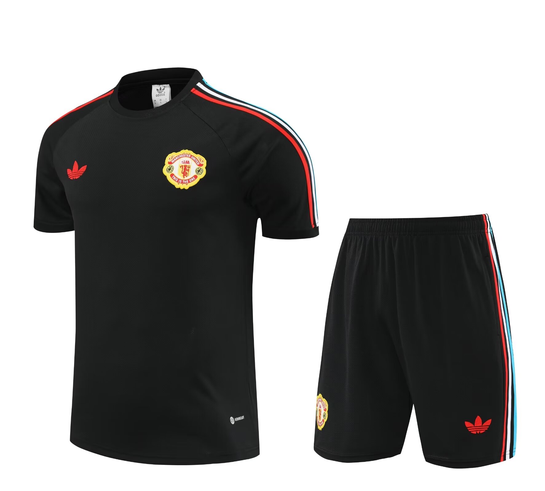 24/25 Manchester United Training Kit Short Sleeve Black Soccer Jersey Thai Quality