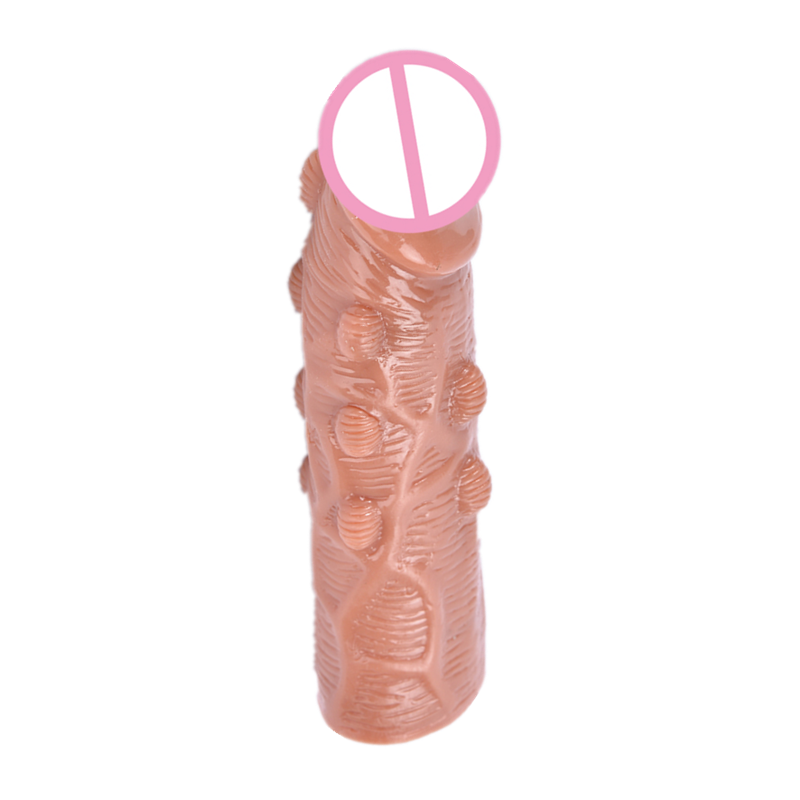 Lengthened Penis Sleeve Thickened Wolf Tooth Sleeve Sex Toy For Adults - Rose Toy
