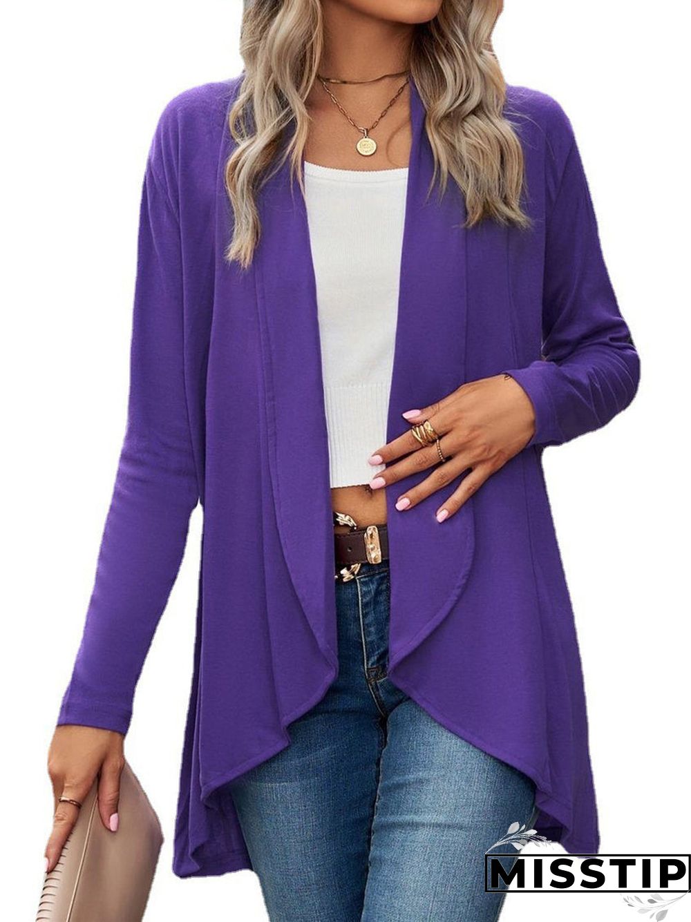 Women's Wrap Loose Casual Plain Coat