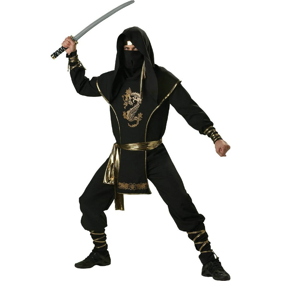 Halloween Black Adult Ninja Warrior Cosplay Costume-Pajamasbuy