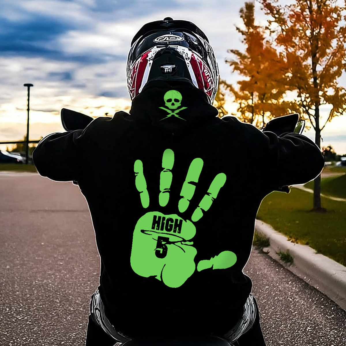 Luminous High 5 Graphic Casual Hoodie