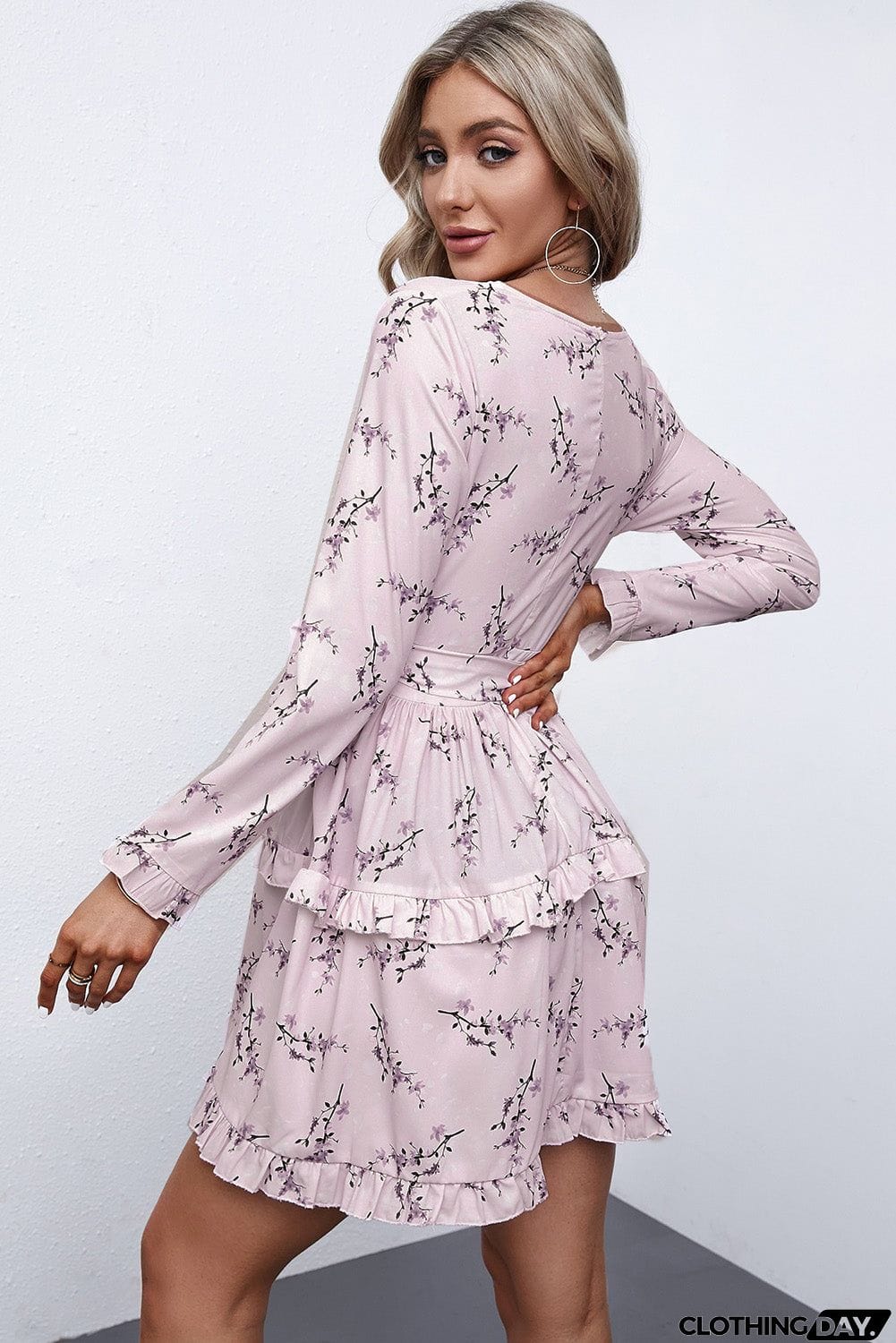Floral Print Long Sleeve Dress