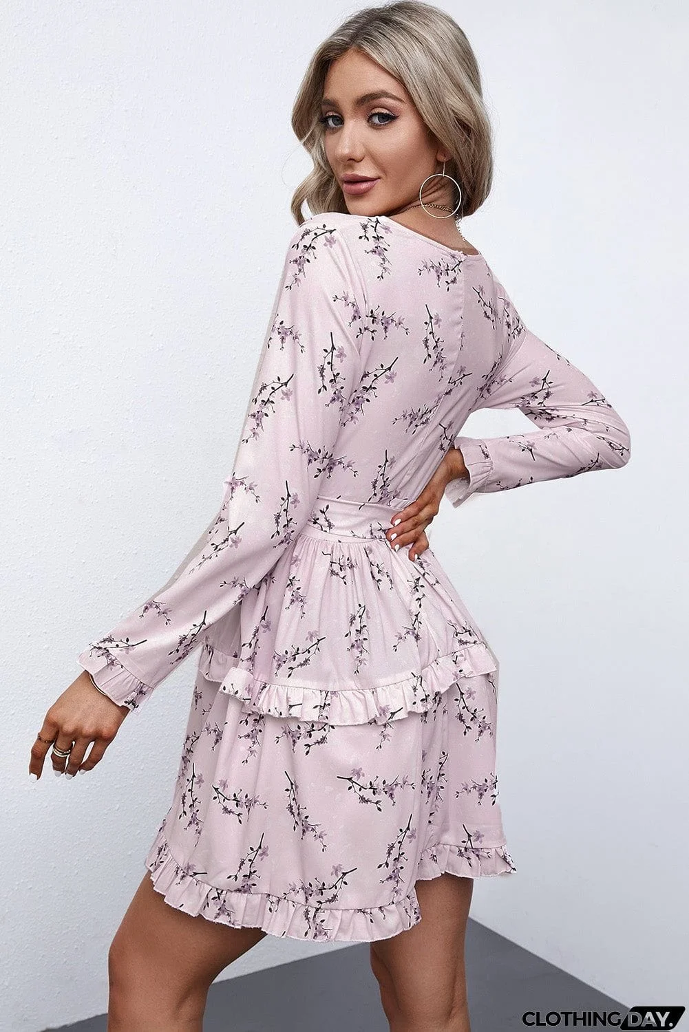 Floral Print Long Sleeve Dress