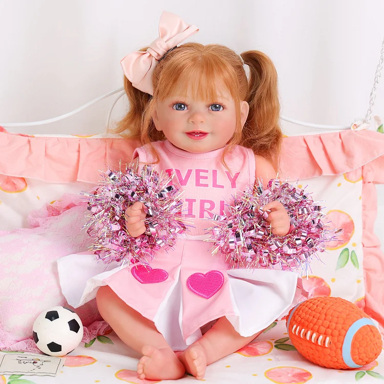 Babeside Doreen 20'' Realistic Reborn Baby Doll Smiling Baseball Girl Sport Style Energetic Cheerleading Pink