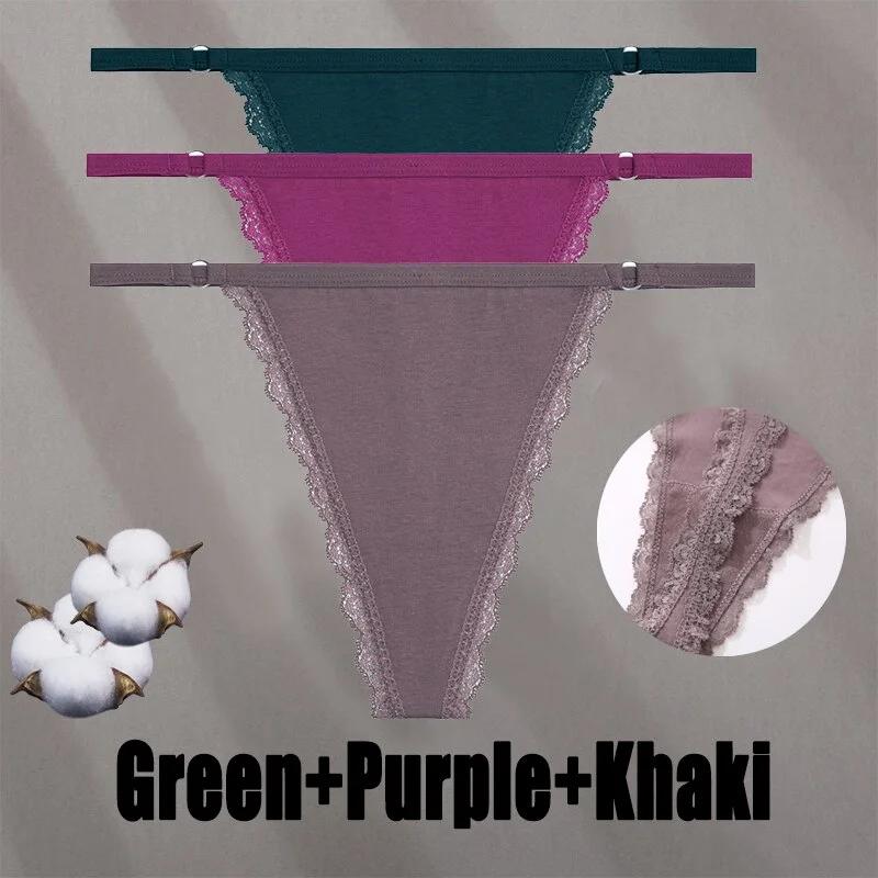 Billionm Sexy Lace Panties for Women Cotton Underwear Thong With Hollow Out Hook G-String Female Breathable Intimates Lingerie