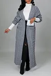 Women's Long Knit Solid Color Dual Pocket Cardigan