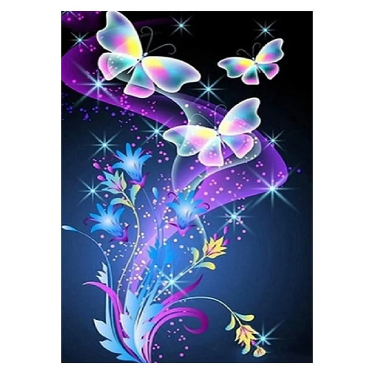 Butterfly - 11CT 3 Strands Threads Printed Cross Stitch Kit - 40x50cm(Canvas)
