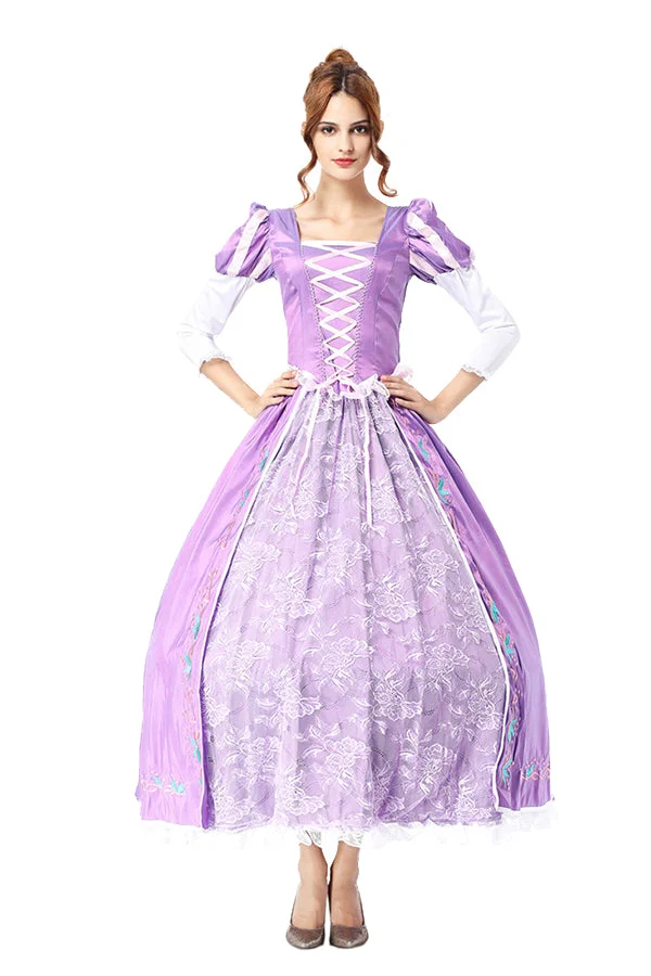 Womens Adult Petticoat Royal Princess Sofia Halloween Costume Purple-elleschic