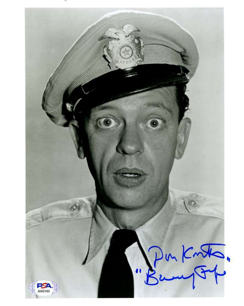 Don Knotts PSA DNA Coa Signed Barney Fife 8x10 Photo Poster painting Mayberry Autograph