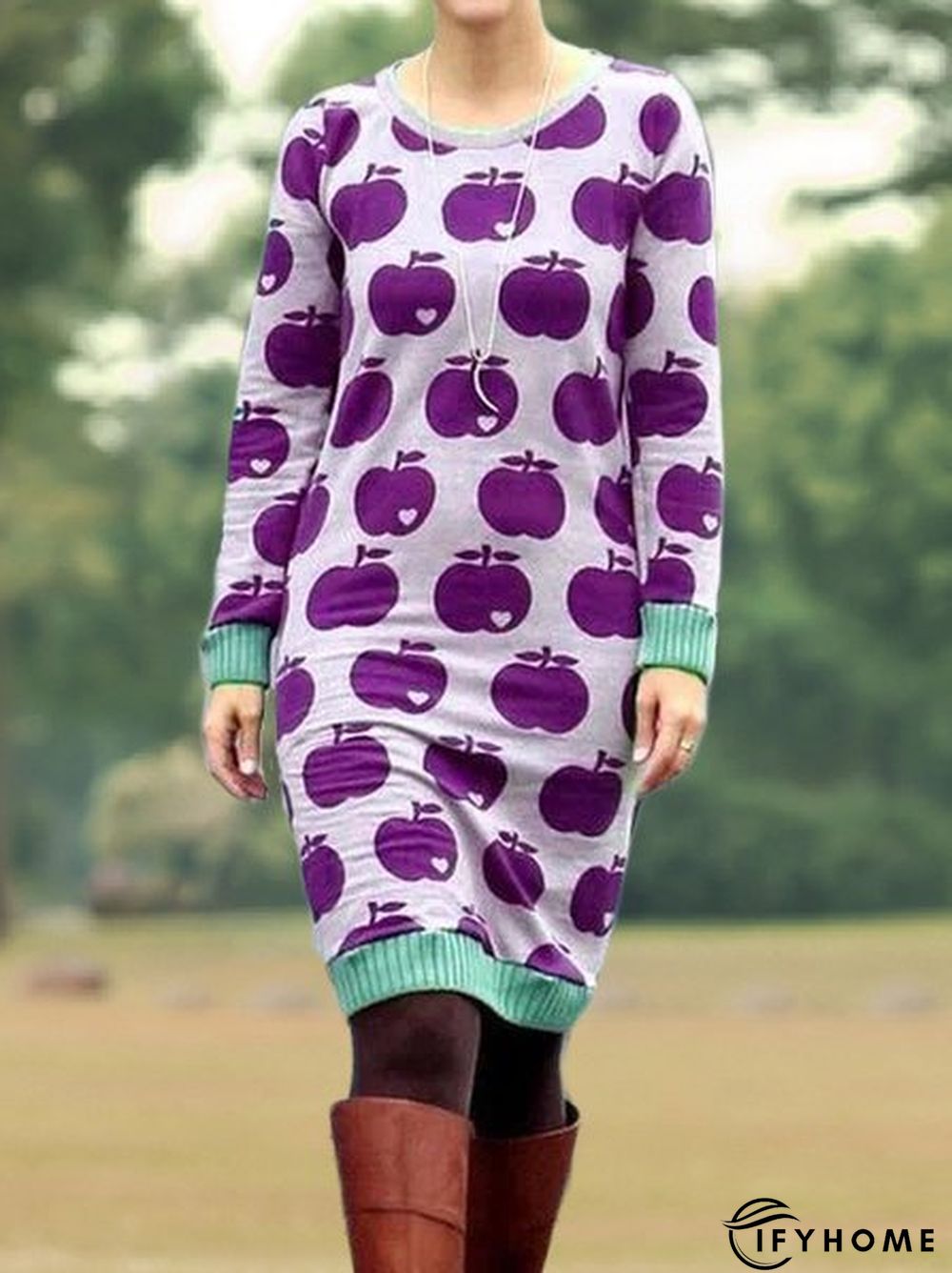 Casual Printed Knitting Dress | IFYHOME
