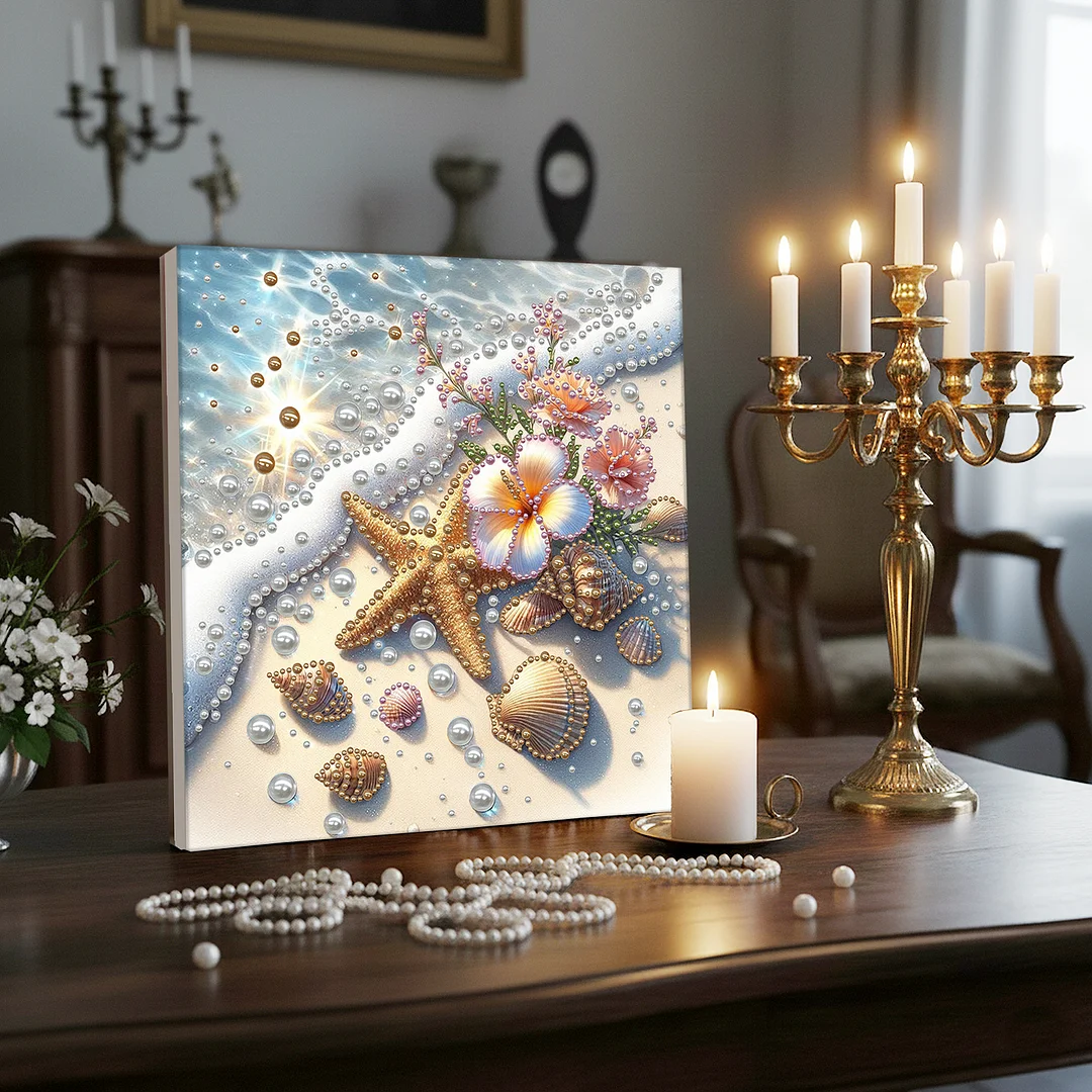 Sea Waves - DIY Pearl Diamond Art Kit With Frame 30*30cm