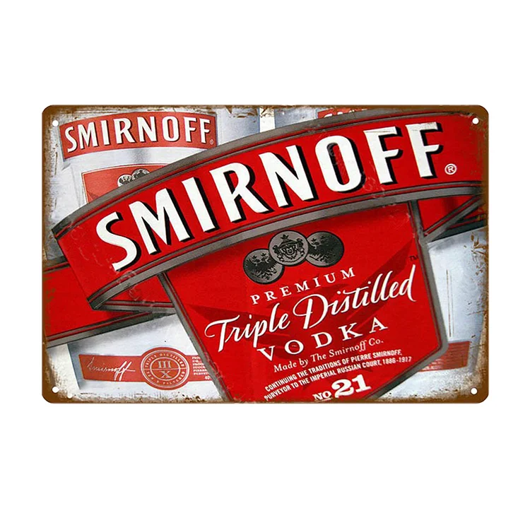 Smirnoff - Vintage Tin Signs/Wooden Signs - 7.9x11.8in & 11.8x15.7in