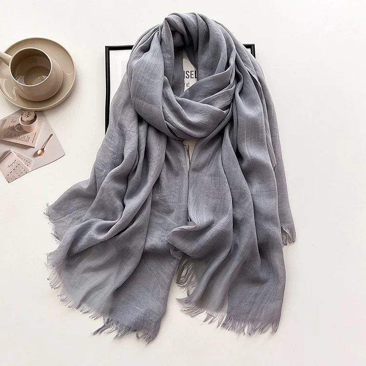 Veoprobigshop Solid cotton Scarf Women Scarves Shawls And Wraps Pashmina Muslim Hijab Foulard Femme Beach Stoles Bandana Luxury Brand Poncho Scarf