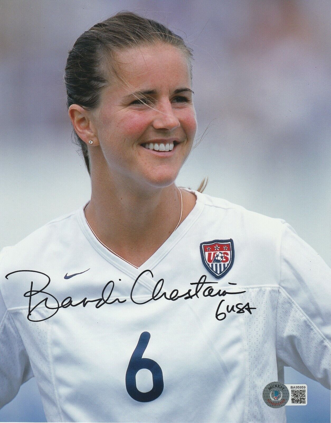 BRANDI CHASTAIN Signed 8x10 Photo Poster painting w/ Beckett COA