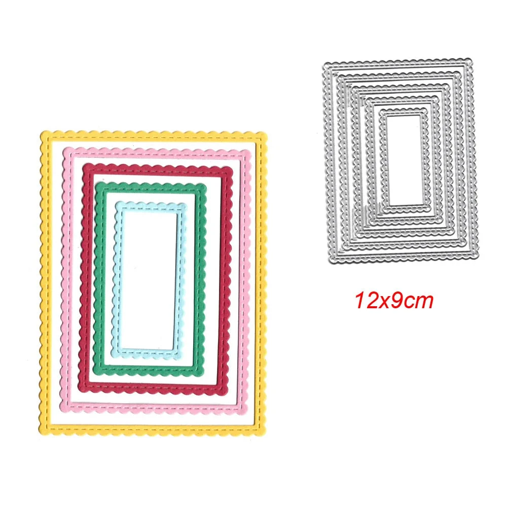 Square Star Heart Rectangle Circle Dies Frame Metal Cutting Die For DIY Scrapbooking Paper Cards Die Cuts Photo Album Making