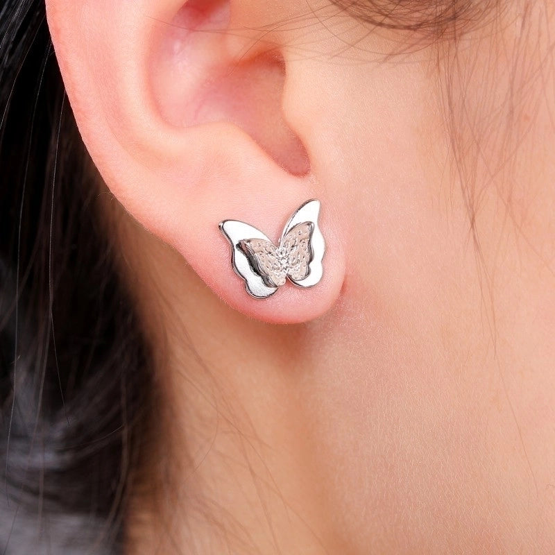 1 Pair Minimalist Butterfly Plating Copper Ear Studs