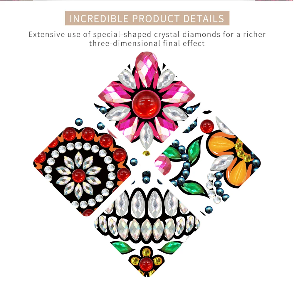 DIY Special Shaped Diamond Painting Skull LED Decor Night Light Ornaments