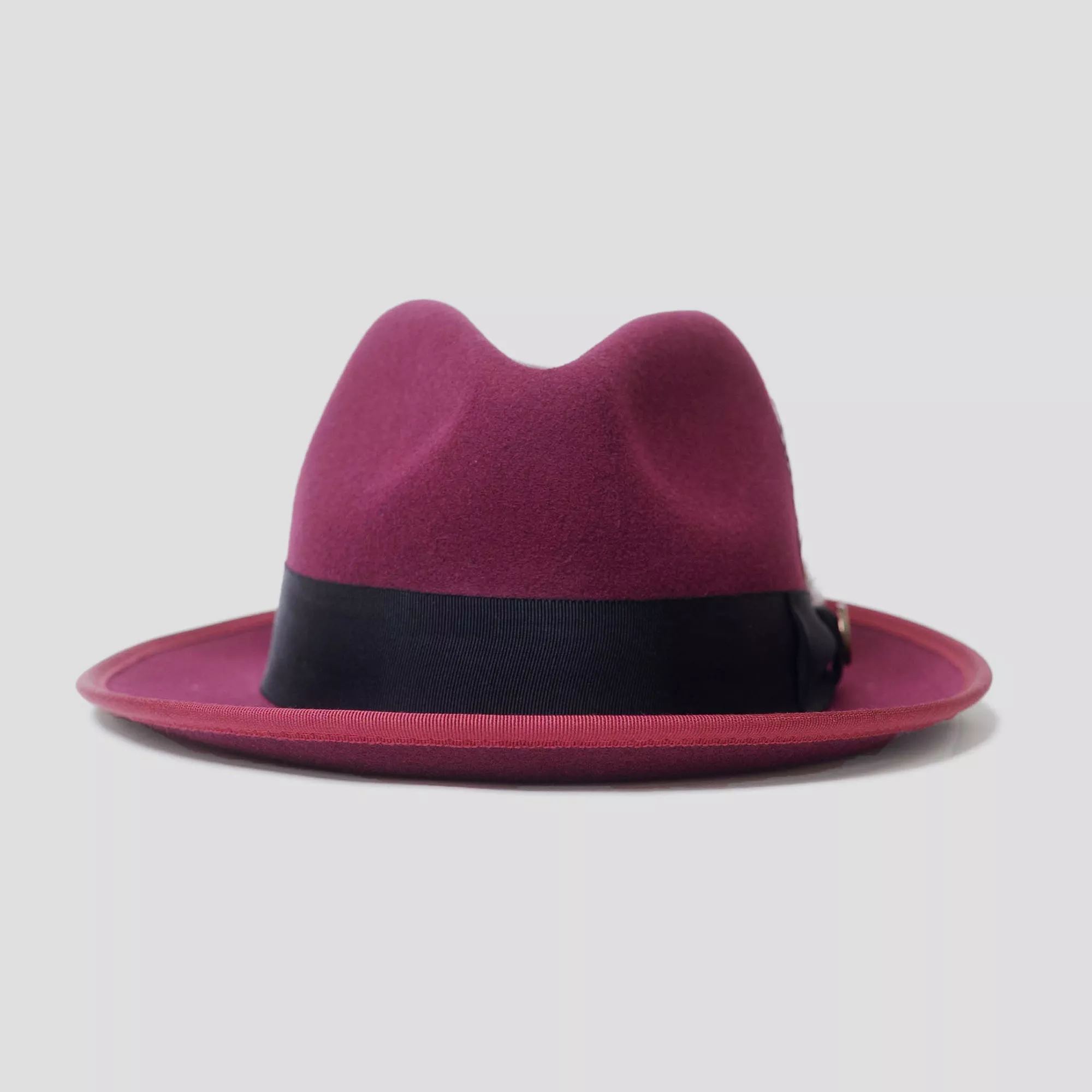 HatsFashion  Bikary Fedora &ndash; Wine[Fast shipping and box packing]