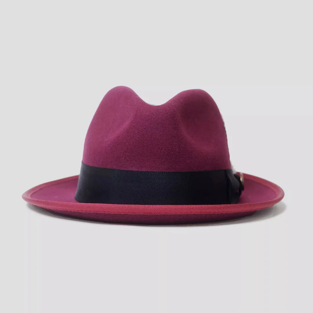 HatsFashion  Bikary Fedora &ndash; Wine[Fast shipping and box packing]