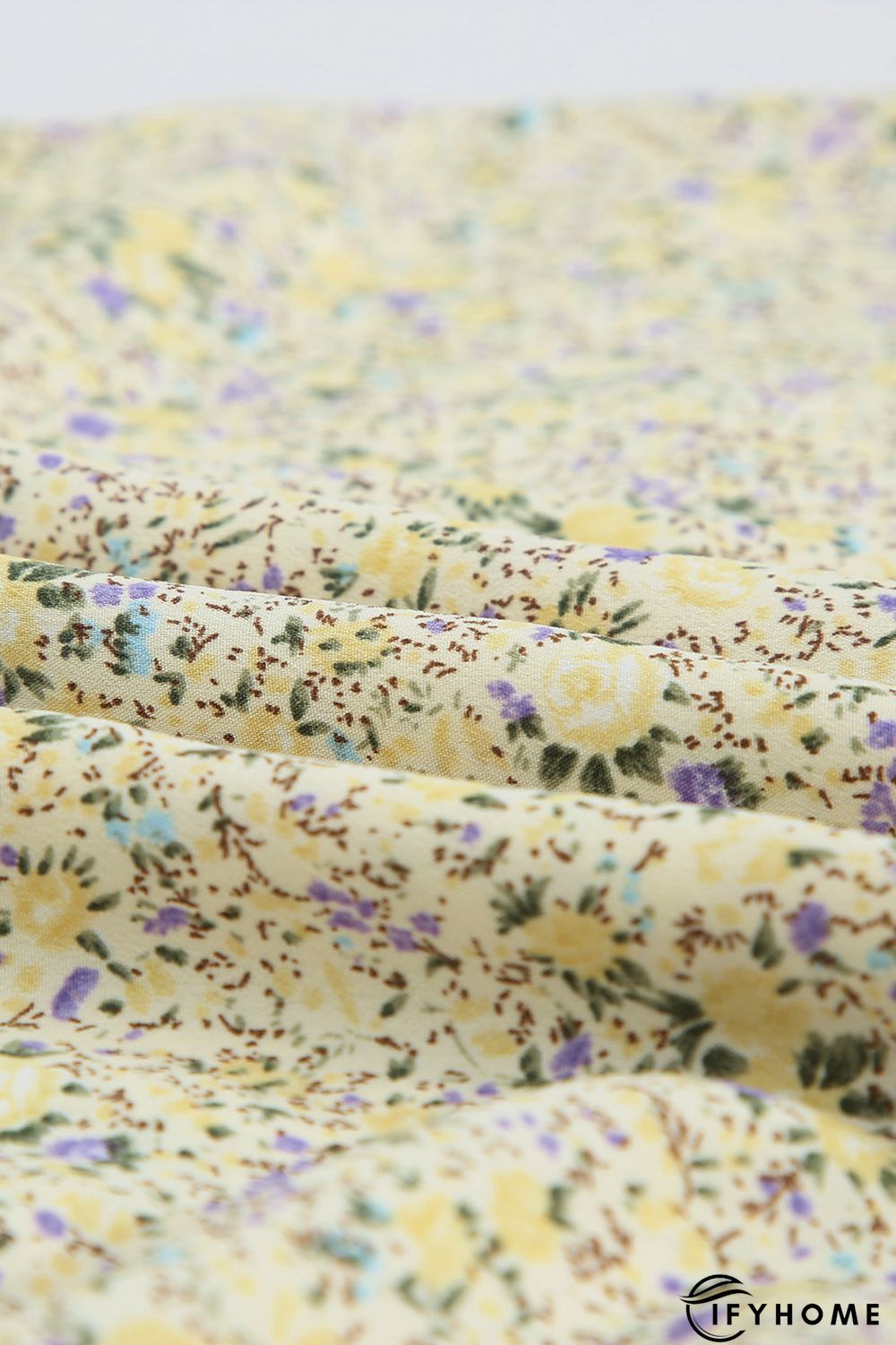 Floral Print Tie Knot Ruffled Short Sleeve Mini Dress | IFYHOME