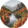 Autumn Lake-11CT Stamped Cross Stitch 37*37cm/14.57*14.57in tapestrymarket
