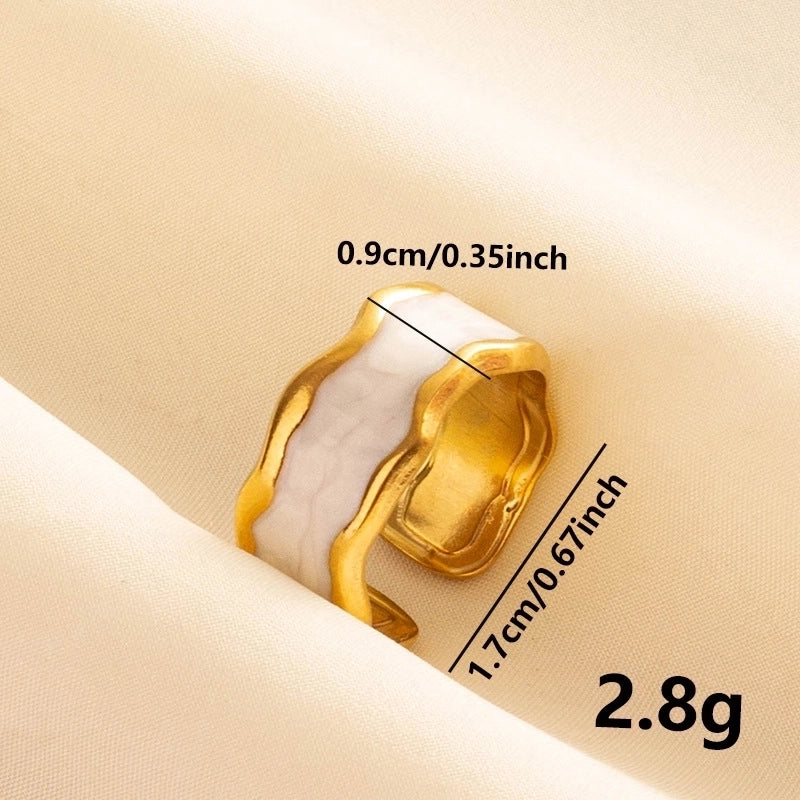 Basic Modern Style Classic Style Geometric 304 Stainless Steel Polishing Enamel Open Rings