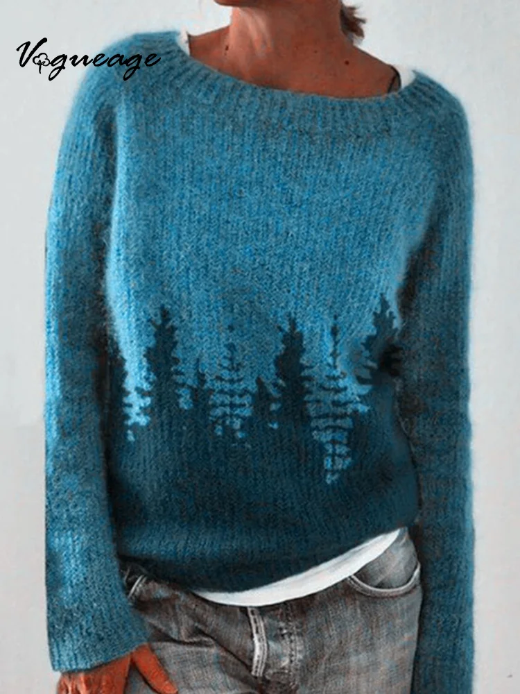 Elegant And Gentle Retro Stitching Knitted Sweater