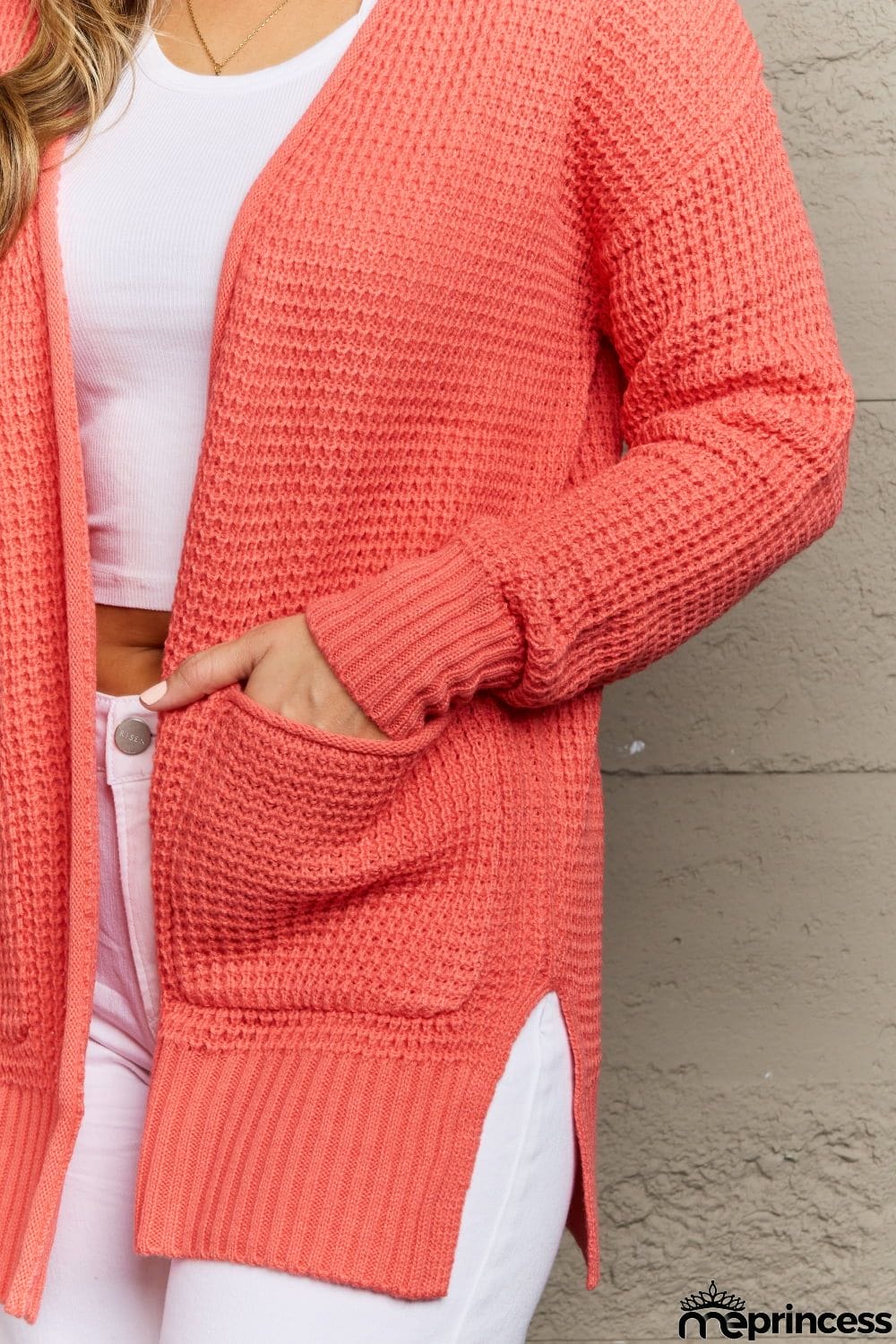 Zenana Bright & Cozy Full Size Waffle Knit Cardigan