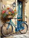 [Multi-Style]Paysage de jardin affiche r&eacute;tro-plein rond diamant peinture-30 * 30cm