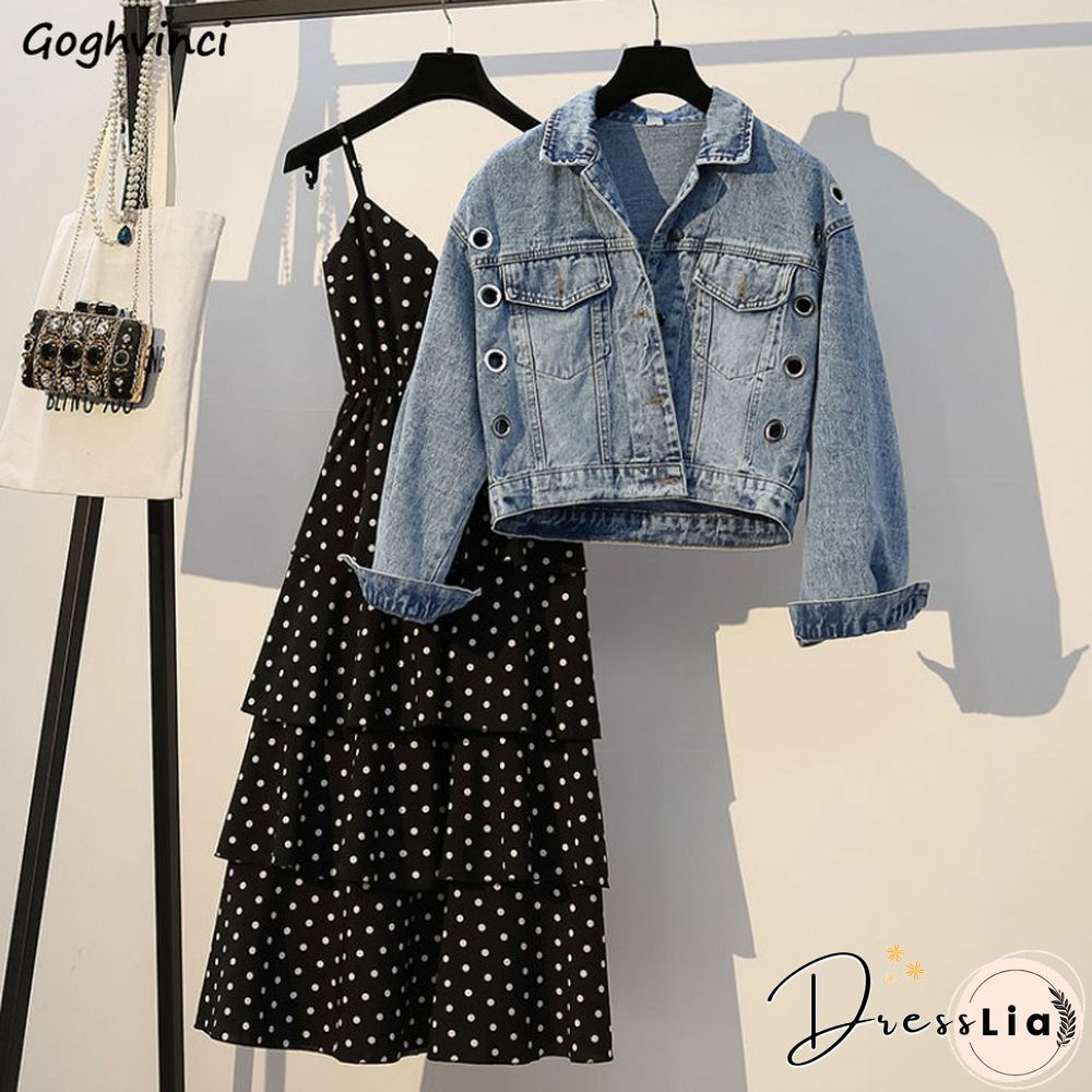 Women Sets Short Style Vintage Retro 4Xl Solid Clothing Polka Dot Sleeveless Pleated