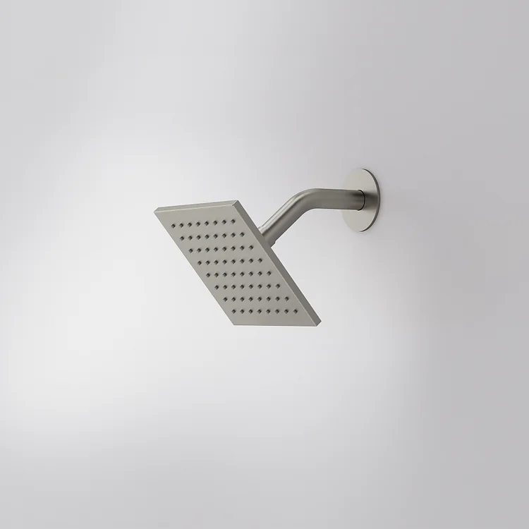 Ceiling-Mounted Thermostatic Shower System in Brushed Nickel