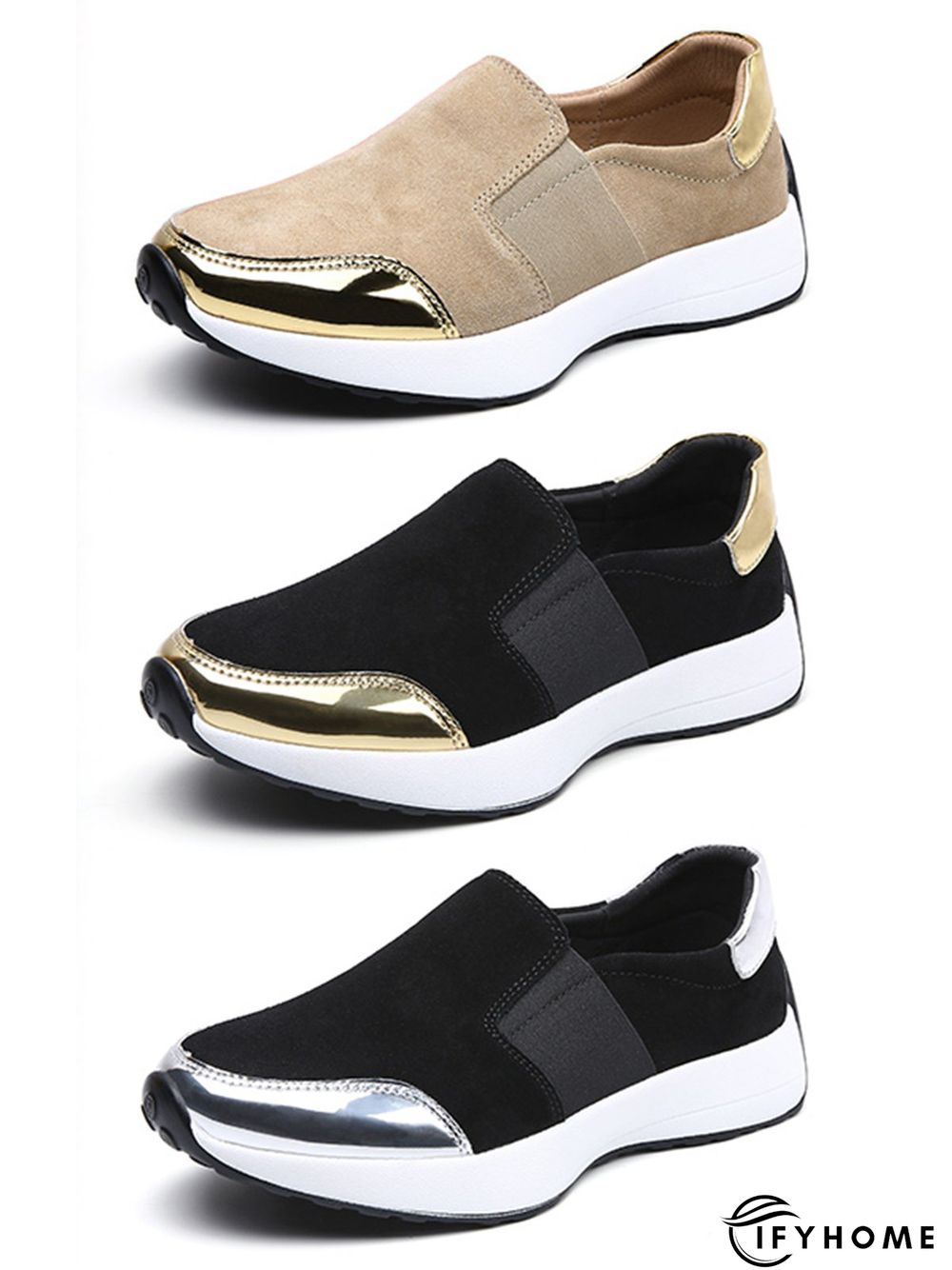 Casual Color Block Slip On Walking Shoes | IFYHOME