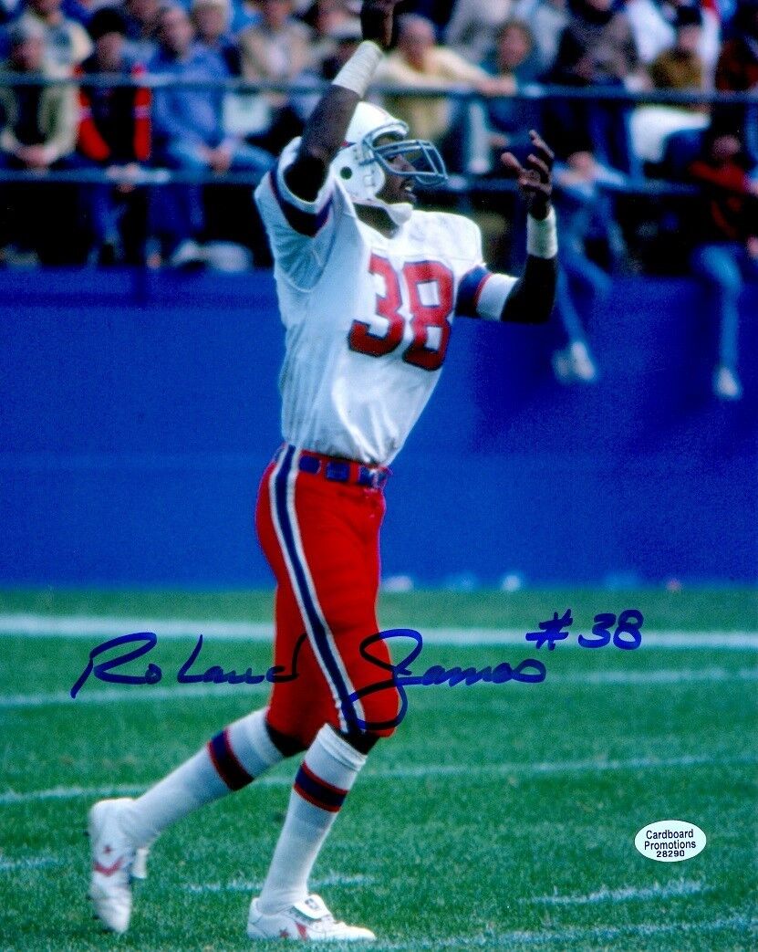 Signed 8x10 ROLAND JAMES New England Patriots Photo Poster painting - COA