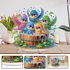 Happy Bird Diamond Dot Painting Ornament DIY Double Sided Acrylic Stand