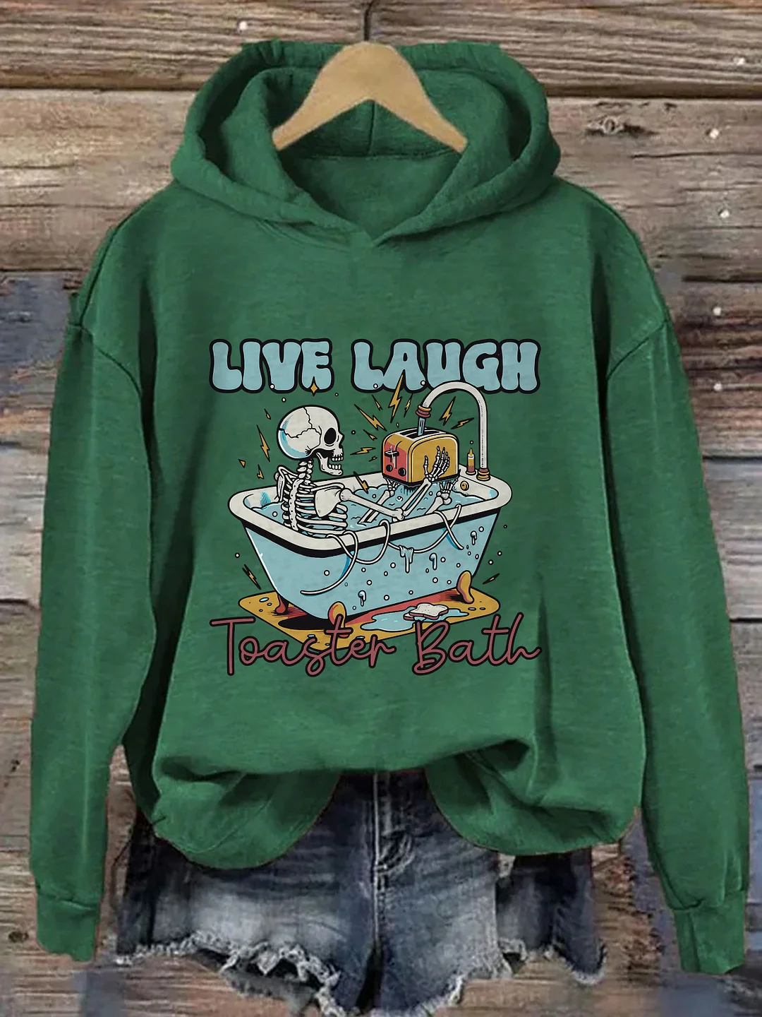 Live Laugh Toaster Bath Hoodie