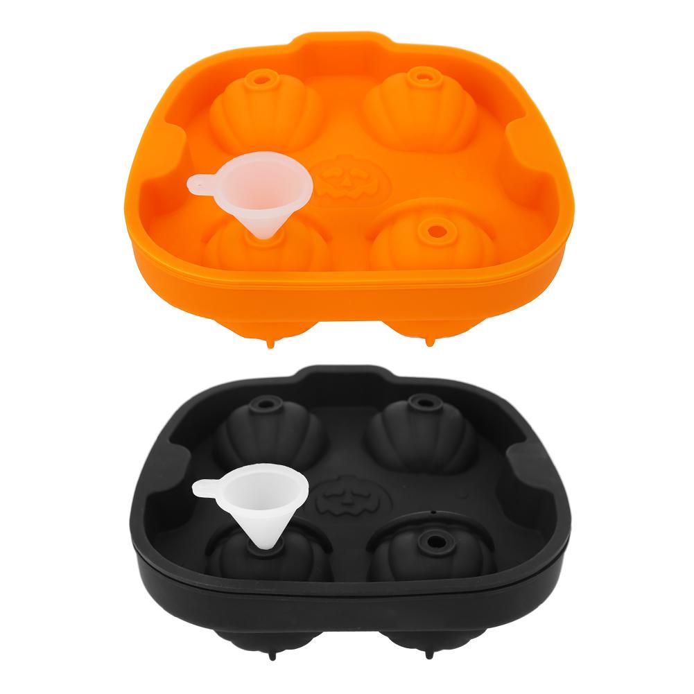 

3D Pumpkin Shaped Ice Cube Mold Bar Ice Cube Tray Maker Chocolate Mould, Black, 501 Original