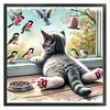 Cat And Bird By Window-11CT Stamped Cross Stitch 40*40cm/15.75*15.75in tapestrymarket