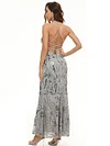 Evening Wrap A-Line Backless Embroidered V-Neck Maxi Dress