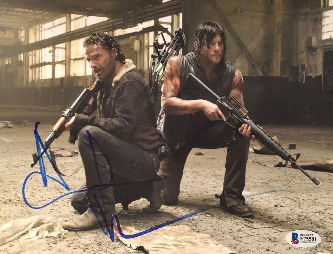 Norman Reedus Andrew Lincoln signed autographed 8x10 Photo Poster painting BECKETT BAS